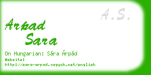 arpad sara business card