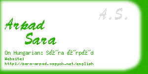 arpad sara business card